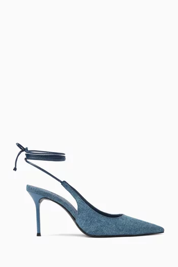 Lace-up 100 Pumps in Denim