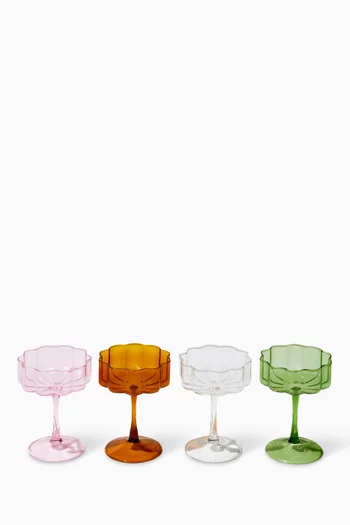 Wave Couple in Glass, Set of 4