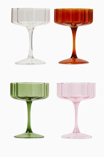 Wave Couple in Glass, Set of 4