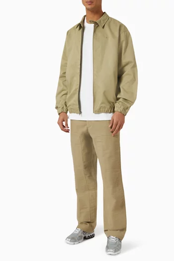 Woven Harrington Jacket in Cotton-twill