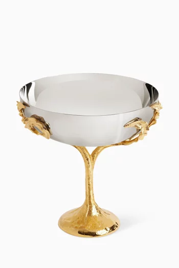 Fern Bowl on Stand in Stainless Steel