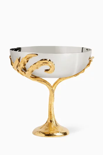 Fern Bowl on Stand in Stainless Steel