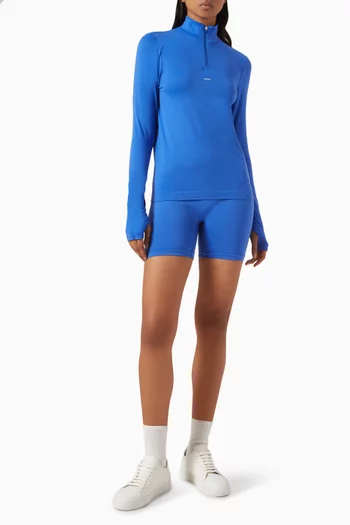 Plant-Stretch Zipped Long-sleeve Top