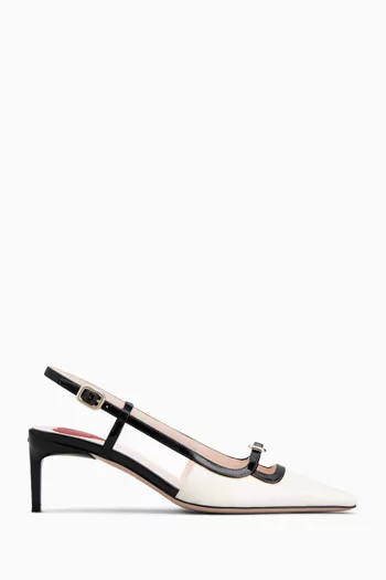 Viv' Canard Slingback Pumps in Leather
