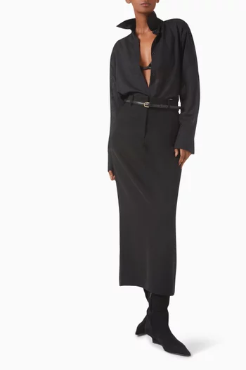 Relaxed-shirt in Wool-voile