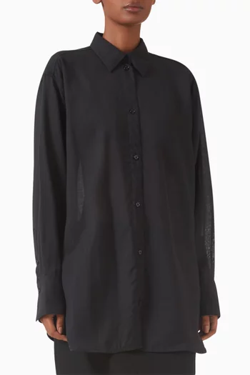Relaxed-shirt in Wool-voile