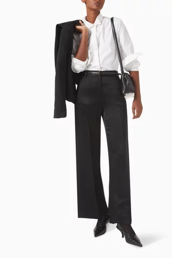Cuff-slit Pants in Satin