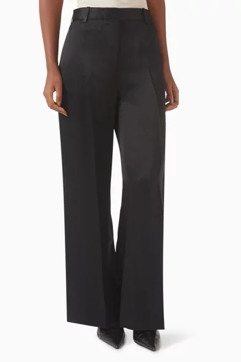 Cuff-slit Pants in Satin