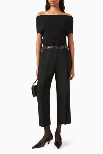 Off-shoulder Top in Double-knit