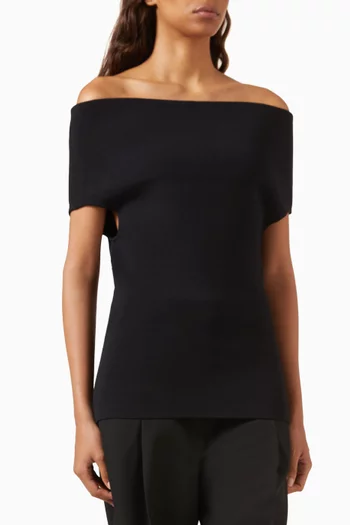 Off-shoulder Top in Double-knit