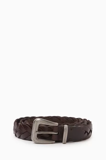 Braided Belt in Leather