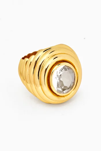 Presence Stone Ring in 22kt Gold-plated Brass