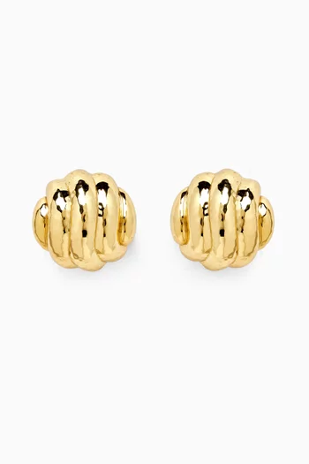 Ripple Clip Earrings in 22kt Gold-plated Brass