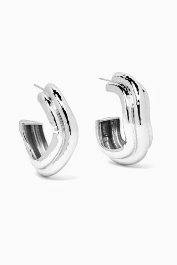 Wave Earrings in Silver-plated Brass