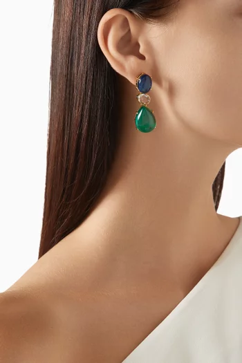Dawn Stone Earrings in 22kt Gold-plated Brass