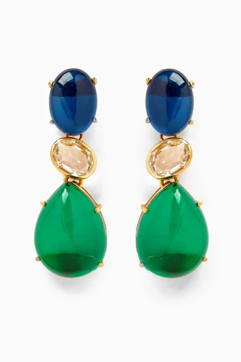 Dawn Stone Earrings in 22kt Gold-plated Brass