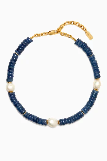 Kyanite Necklace in 22kt Gold-plated Brass