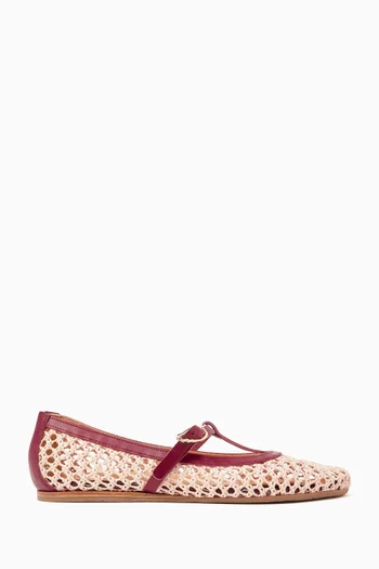 Aerati Ballet Flats in Raffia & Leather