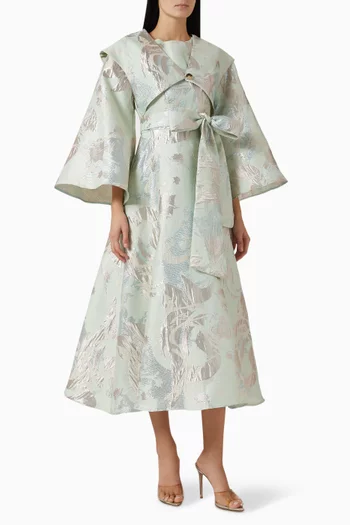 Frill-sleeve Maxi Dress