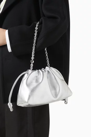 Flamenco Purse Bag in Metallic Leather