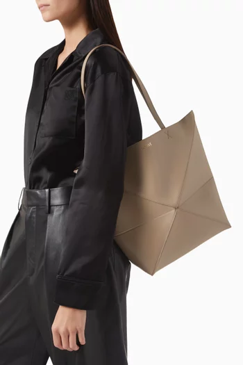 Medium Puzzle Fold Tote Bag in Shiny Calfskin