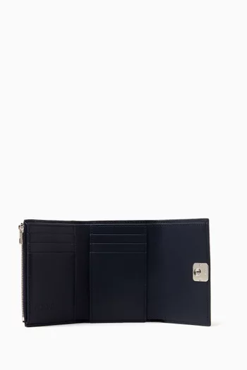 Anagram Tri-fold Wallet in Shiny Nappa Calfskin