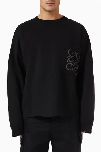 Anagram Pocket Sweater in Cotton-blend