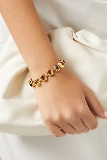 Oval Bracelet in 18kt Gold-plated Brass