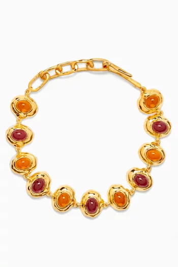 Oval Bracelet in 18kt Gold-plated Brass