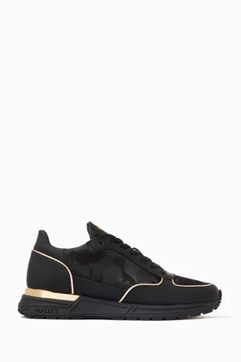 Popham Lite Sneakers in Matt Camo Fabric & Leather