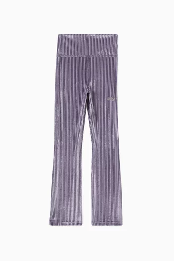 High-Waisted Flared Ribbed Leggings