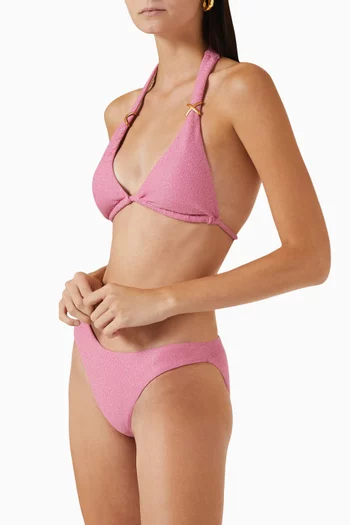 Ruched Bikini Briefs in Stretch Nylon