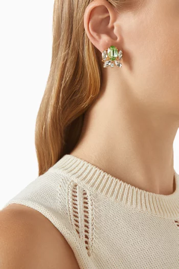 Nina Crystal Earrings in Gold-plated Brass