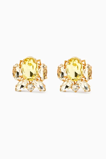Nina Crystal Earrings in Gold-plated Brass