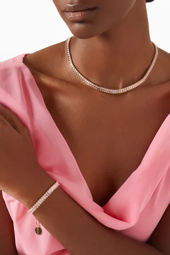 Lily Crystal Necklace in Gold-plated Brass