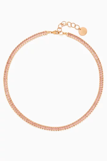 Lily Crystal Necklace in Gold-plated Brass