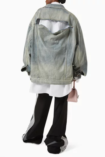 Oversized Distressed Jacket in Denim