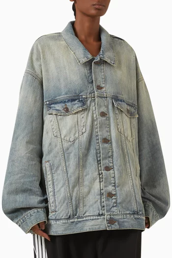 Oversized Distressed Jacket in Denim