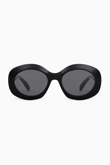 Buy Celine Black Triomphe Round Sunglasses in Acetate For Women Online Ounass Oman