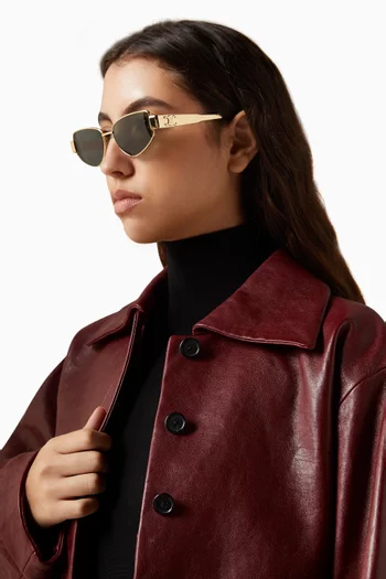 Triomphe Irregular Sunglasses in Metal