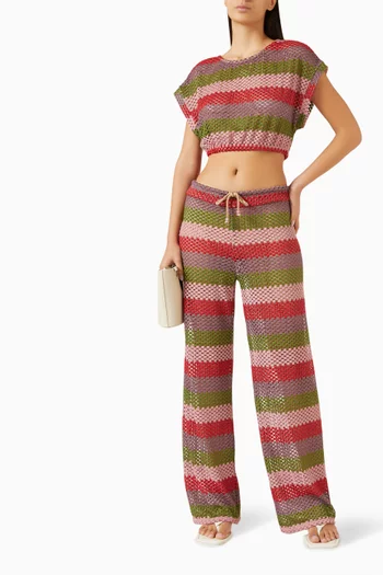 Bree Boho Pants in Crochet-knit