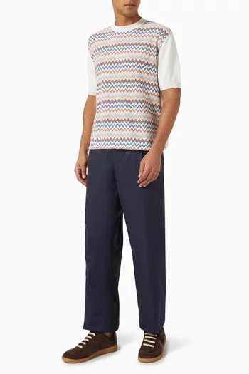 Raschel Chevron T-shirt in Cotton Knit