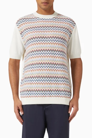 Raschel Chevron T-shirt in Cotton Knit