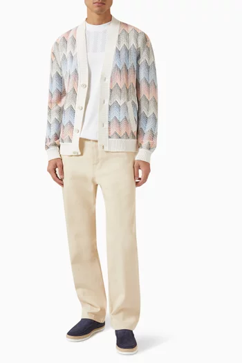 Gradient Knit Cardigan in Cotton Blend