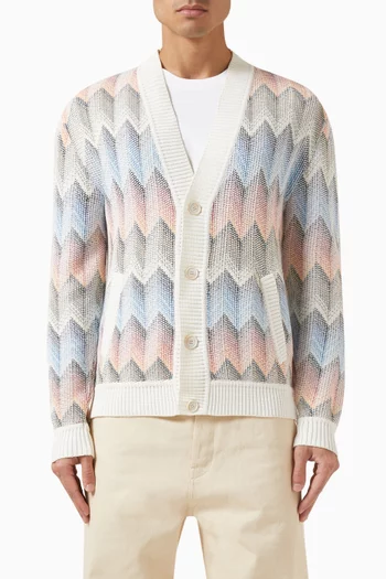Gradient Knit Cardigan in Cotton Blend