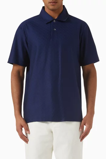 Zigzag Polo Shirt in Cotton