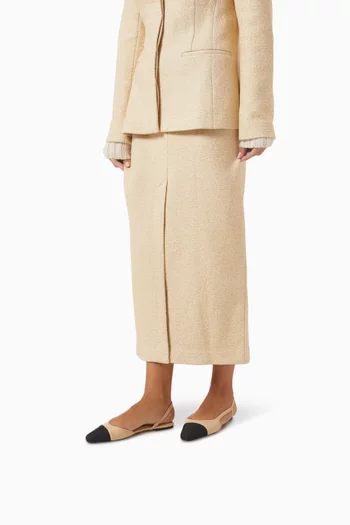 حذاء باليرينا مارسي بكعب مسطح وسير خلفي جلد