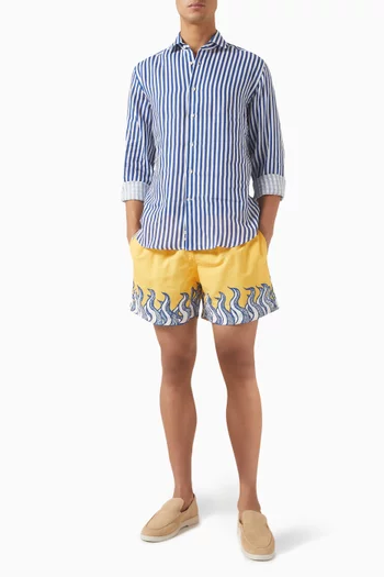 قميص دولومايتيس مخطط كتان