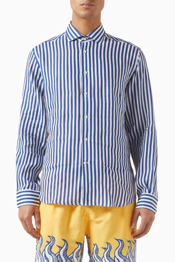 قميص دولومايتيس مخطط كتان