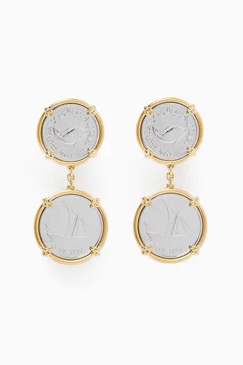 Sak Gafla Fil Drop Earrings in 18kt Gold